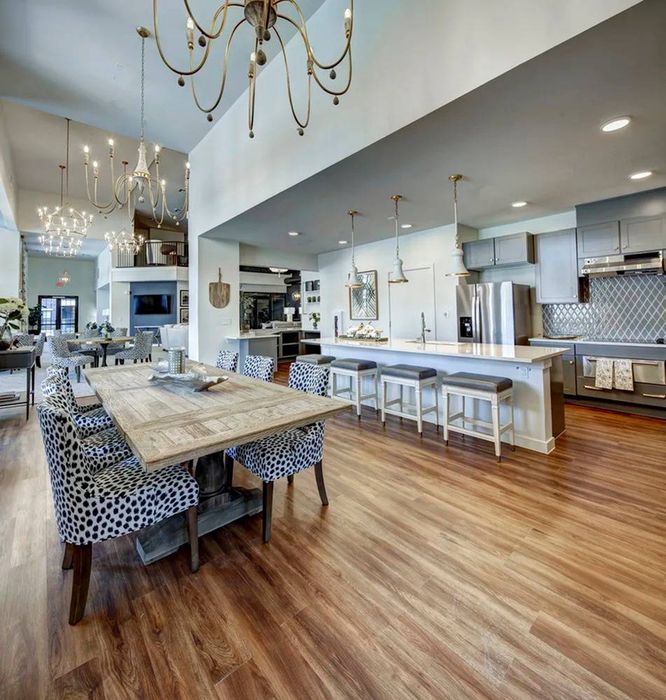 kitchen and dining area