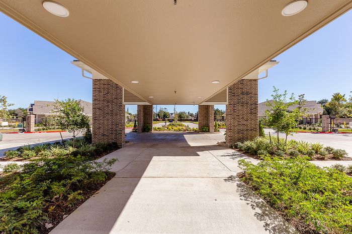 Outdoor view of apartment and grounds