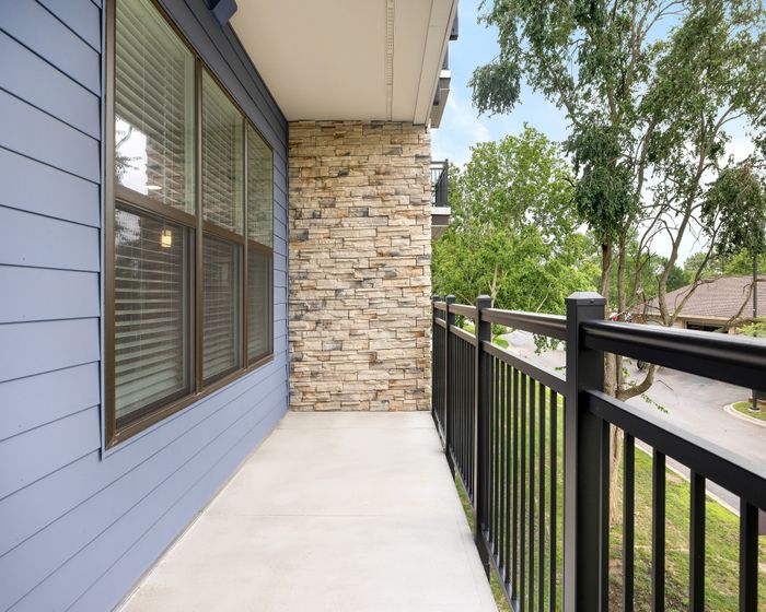 Balcony overlooking main road