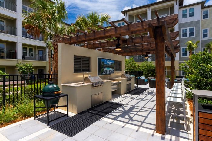 Grilling Area Under Trellis