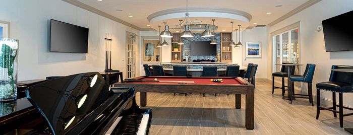 pool table with piano | Arcadia Gardens |