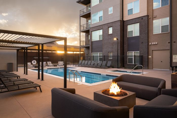 Fire pit at the pool