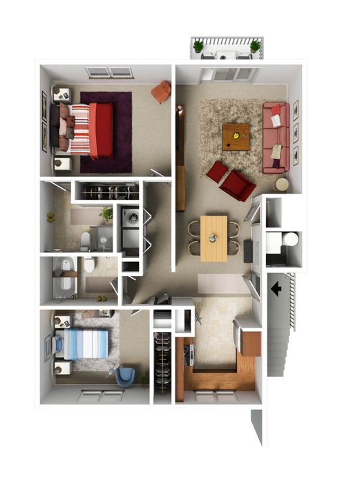 2 Bed, 2 Bath