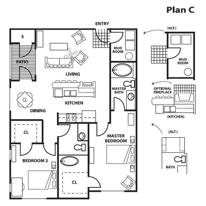 2 Bedroom, 2 Bath