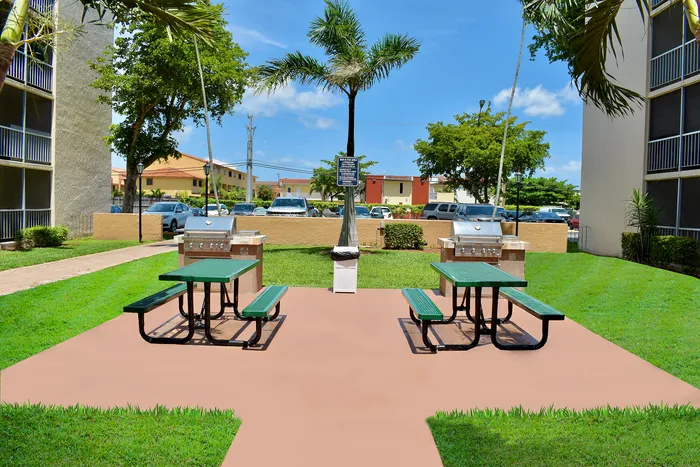 Westland 49 Apartments Exterior | Picnic area | Palm trees | Grills