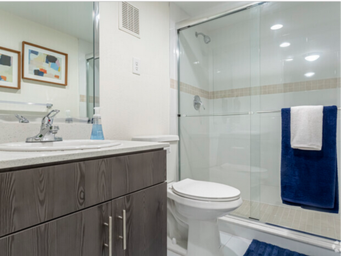 Bathroom with Sliding Glass Doors
