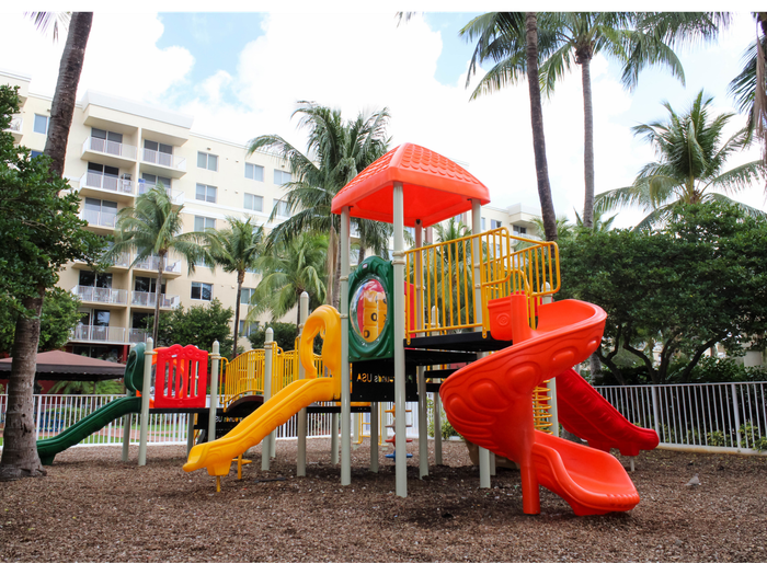 Royal Palms Apartments, exterior, playground equipment, palm trees