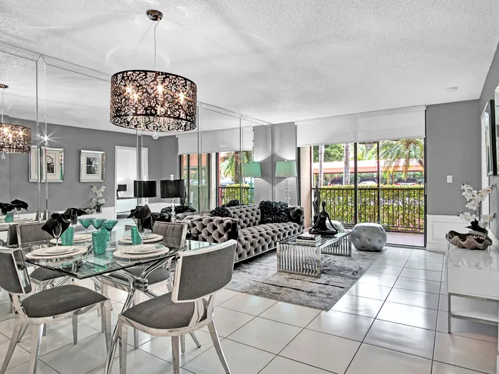 Model Unit 128 - Spacious Living Room with Private Balcony
