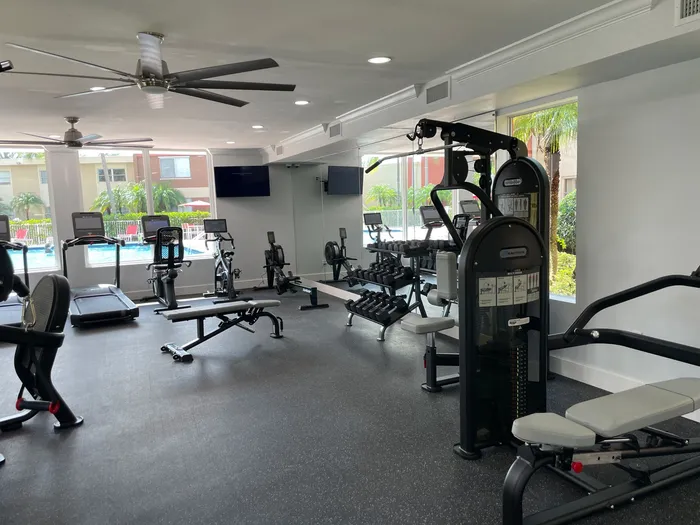 Cherry Grove Village, interior, fitness center, weight machines,