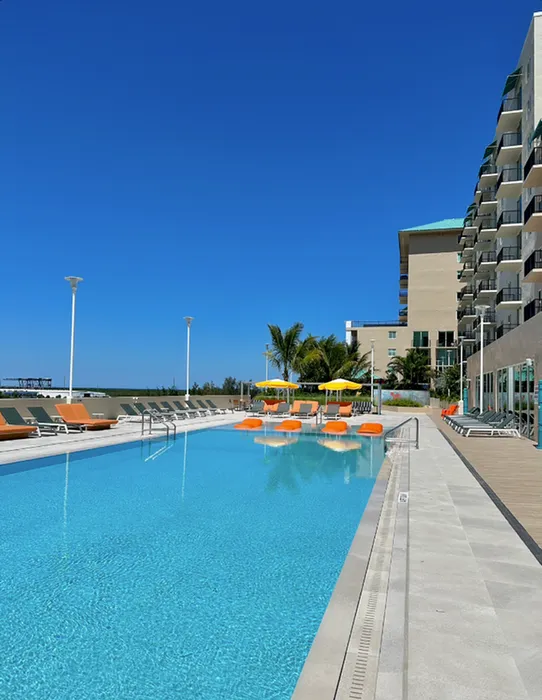 Lounge chair in pool