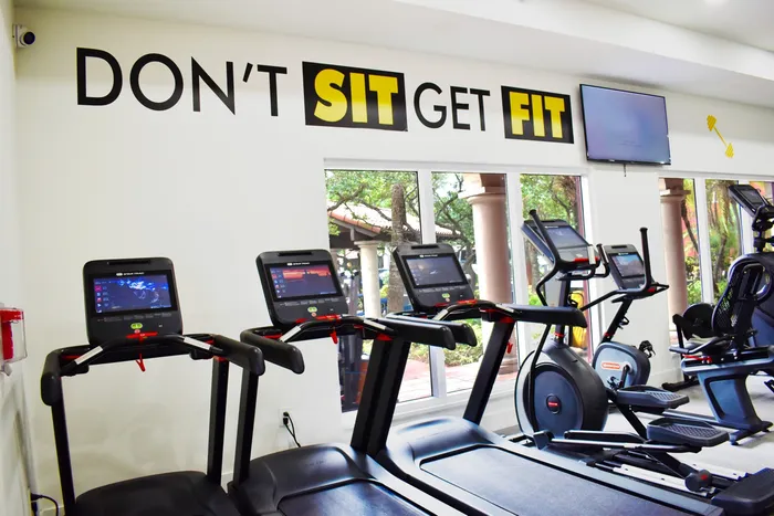Fitness Center, cardio, stationary bicycles, treadmill