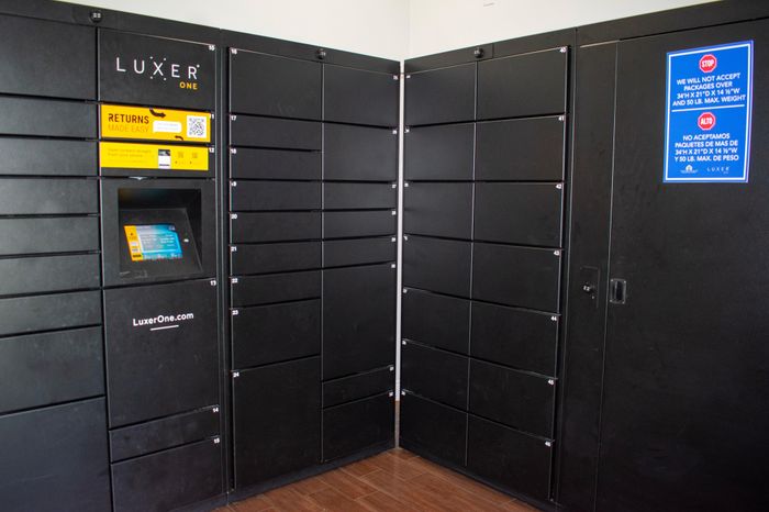 Secure Luxer One package lockers with convenient digital access for modern parcel management.