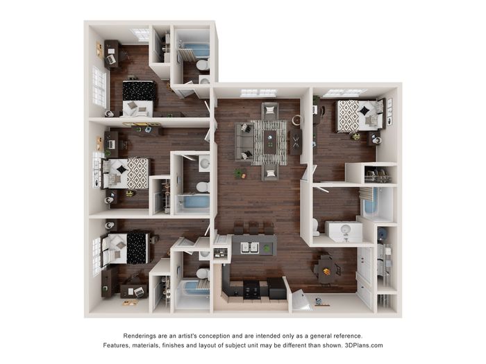 4 x 4 Floorplan at The Commons
