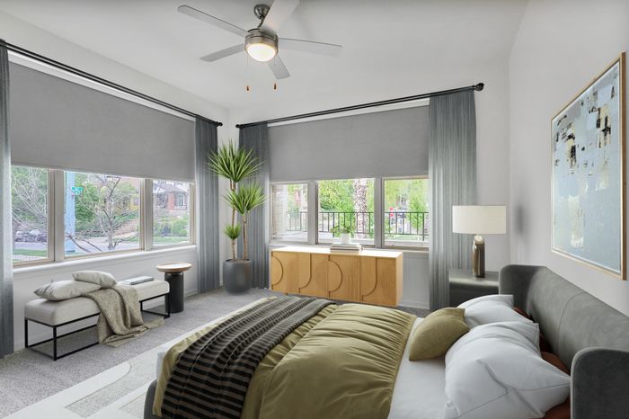 Modern Bedroom | Luxe at Union Hill | Kansas City, MO Apartments