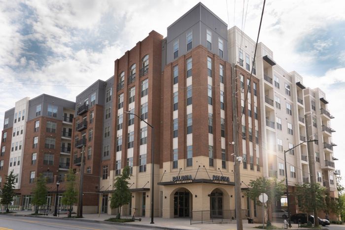 Street View of building with entrance in front  | Paloma West Midtown | Atlanta Student Housing