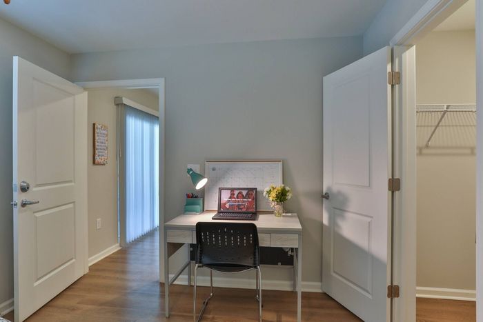 Desk, closet area in bedroom at Valley Falls | Apartments in Spartanburg, SC