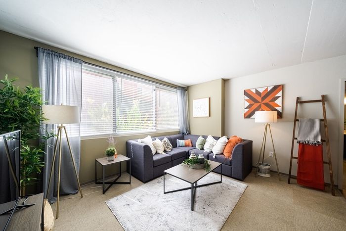 Living room  | University Gateway Apartments in Los Angeles, CA.
