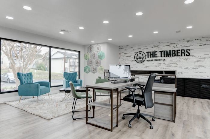 Computer area for residents  at The Timbers apartments