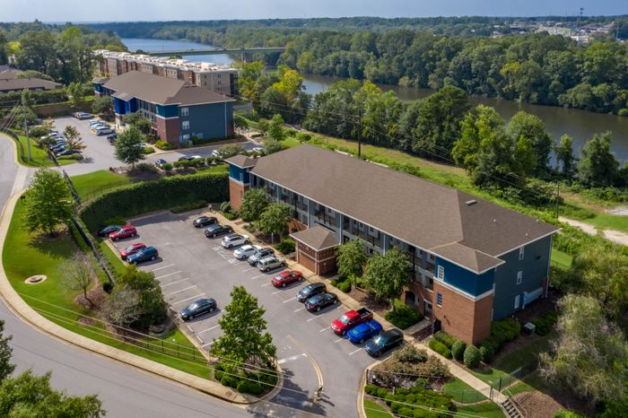 Aerial View - Highlights Parking | The Bluff at Waterwoks Landing | Tuscaloosa, AL Apartments