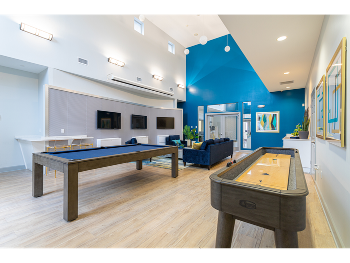 Pool tables and table top shuffleboard | Hawks Landing Apartments in Tampa, FL