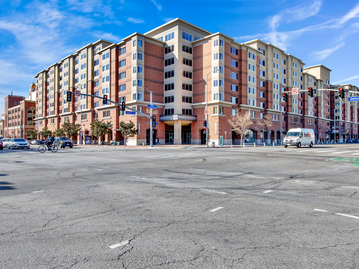 Cross-street view | University Gateway Apartments in Los Angeles, CA.