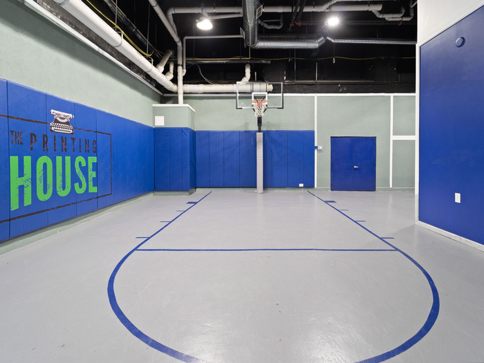 Basketball court at The Printing House | Binghamton Apartments