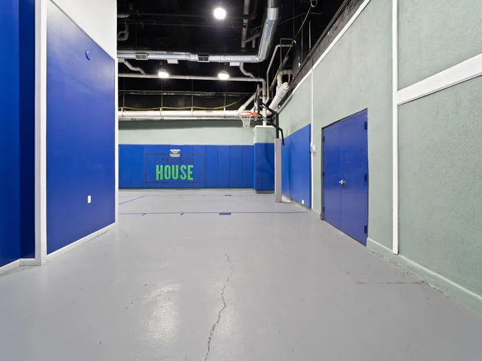 Sports court area at The Printing House | Binghamton Apartments