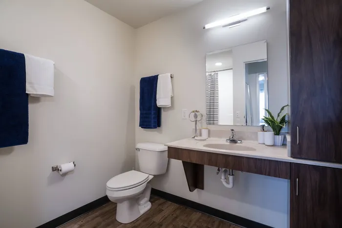 Bathroom in apartment at Tech Village | Student Apartments Appleton