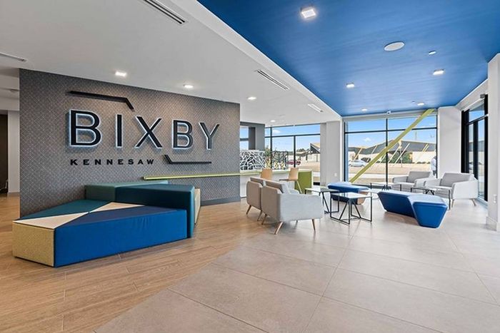 Welcome Sign in Spacious Resident Club House | Bixby Kennesaw | Kennesaw Apartments Near KSU