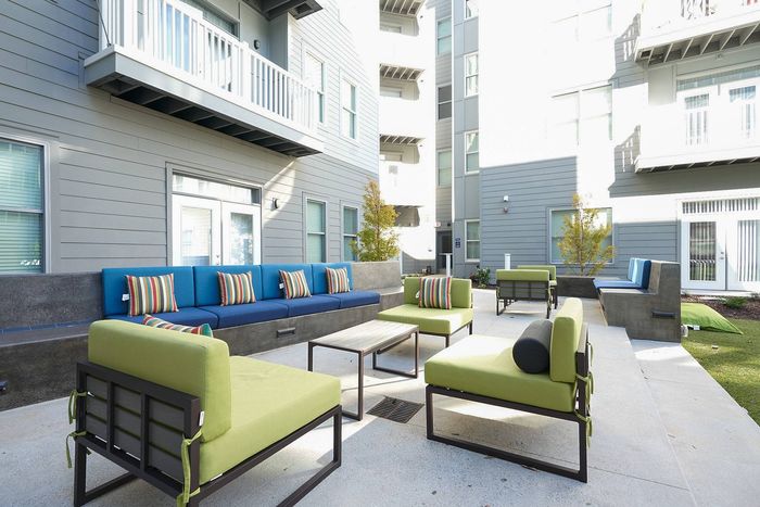 Patio with Comfortable Seating at Bixby Kennesaw | Kennesaw Apartments Near KSU