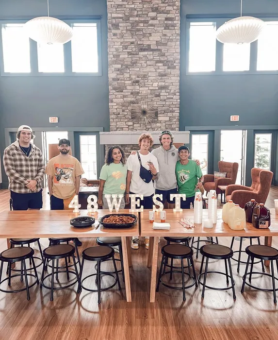 Residents at Free Food Friday - 48 West | Allendale, Michigan Apartments