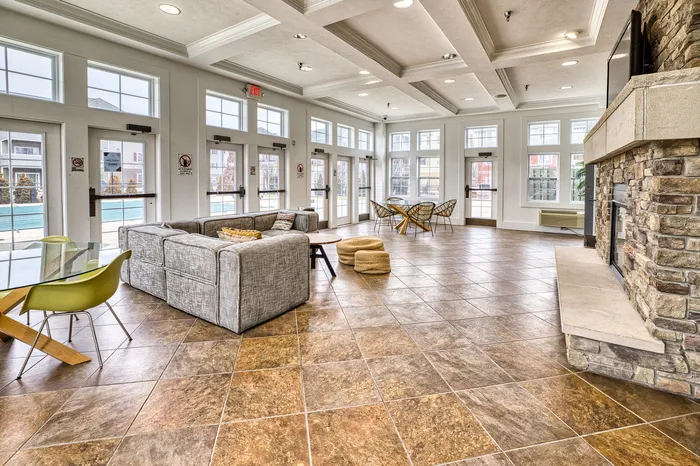 Wide open space in light-filled common area at 48 West | Allendale, Michigan