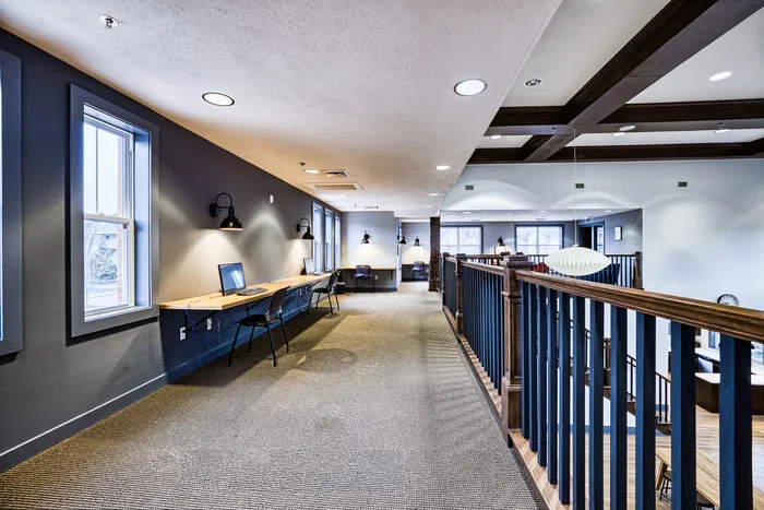 Computer access in open area at 48 West apartments.