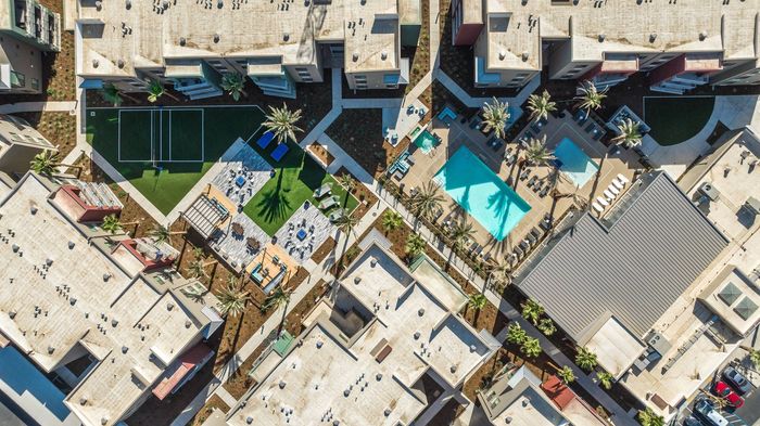 Aerial view of apartments in Merced, CA - Merced Station