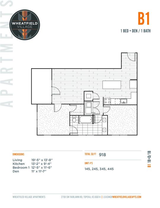 One Bedroom + Den | B1