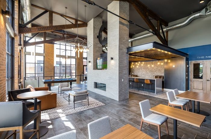 Resident Lounge | Co-working Lounge 225 Sycamore, Delano District Apartments in Wichita KS