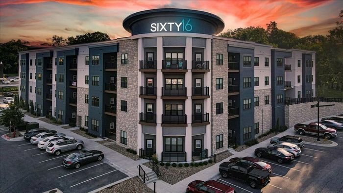Premier Living at Sixty16 Apartments Shawnee, KS: Exterior view of Sixty16 Apartments, an exclusive boutique-style community offering premier living in Shawnee, KS.