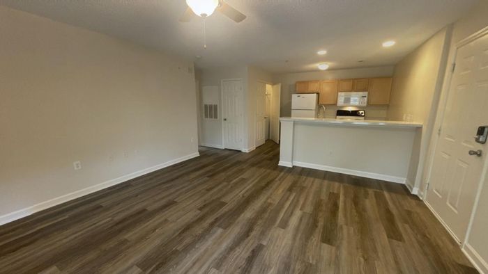 3 Bed x 2 Bath Living Room View into Kitchen