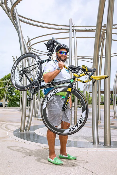 Photo from Pelotonia charity bike ride at the fountains at bicentennial park