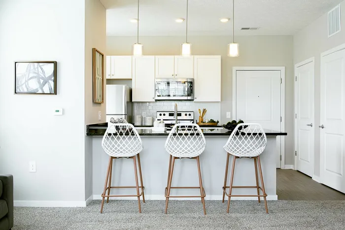Juniper floorplan kitchen view | Crescent Woods Apartments | Apartments in Gahanna, OH