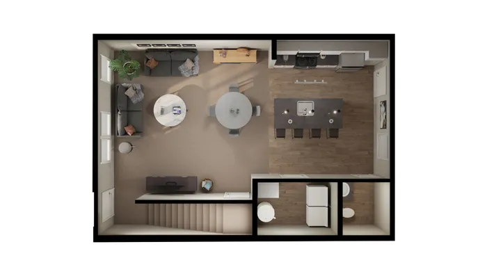 three bedroom townhoome floorplan lower level