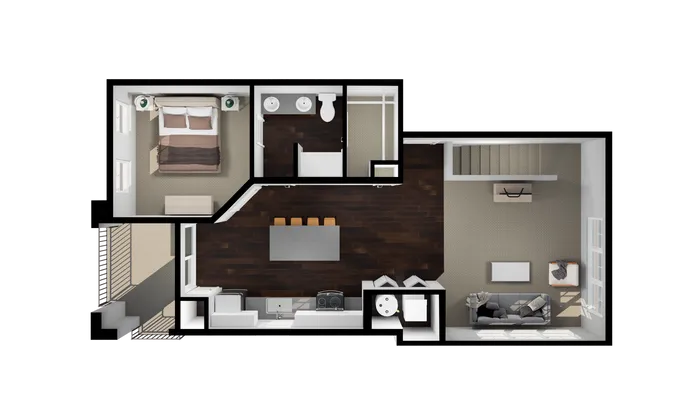 two bedroom and two bathroom townhome with 1,290 SF of space apartment for rent Dublin Ohio
