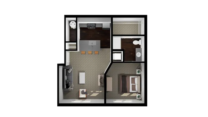 one bedroom and one bathroom apartment with 648 SF of space apartment for rent Dublin Ohio