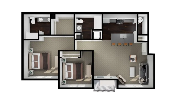wo bedroom and two bathroom apartment with 1,081 SF of space apartment home for rent Dublin Ohio