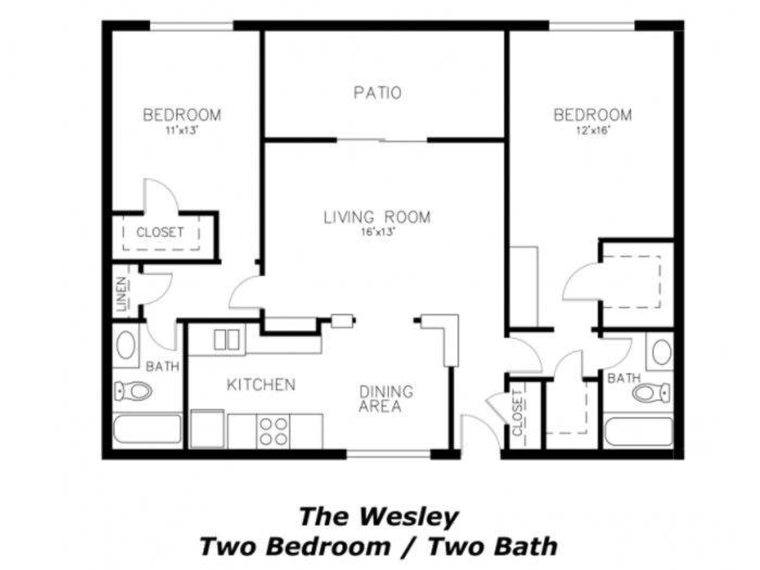 Two Bedroom Two Bath Granite