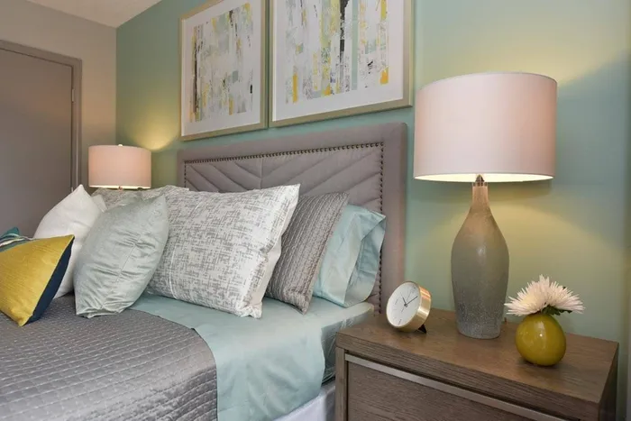 Bedroom decor- bedframe and nightstand tables