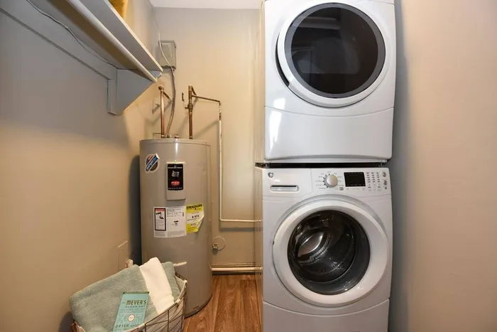 Stackable washer & dryer in laundry area