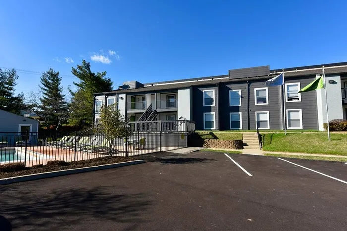 Building exterior and parking spaces