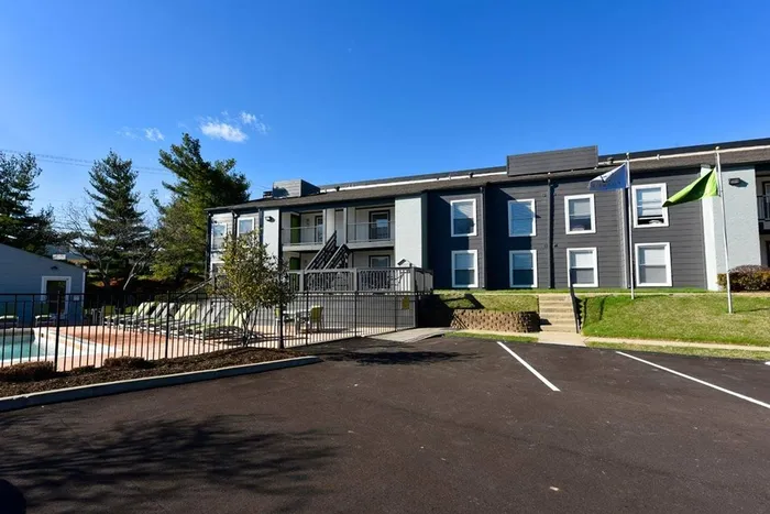 Building exterior and parking spaces