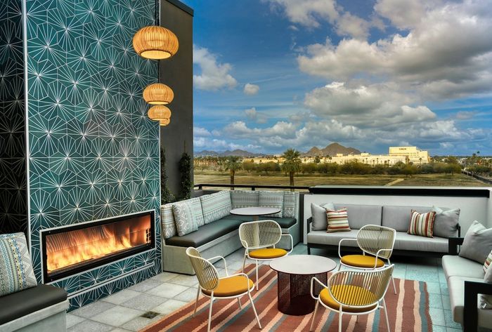 outdoor deck fireplace